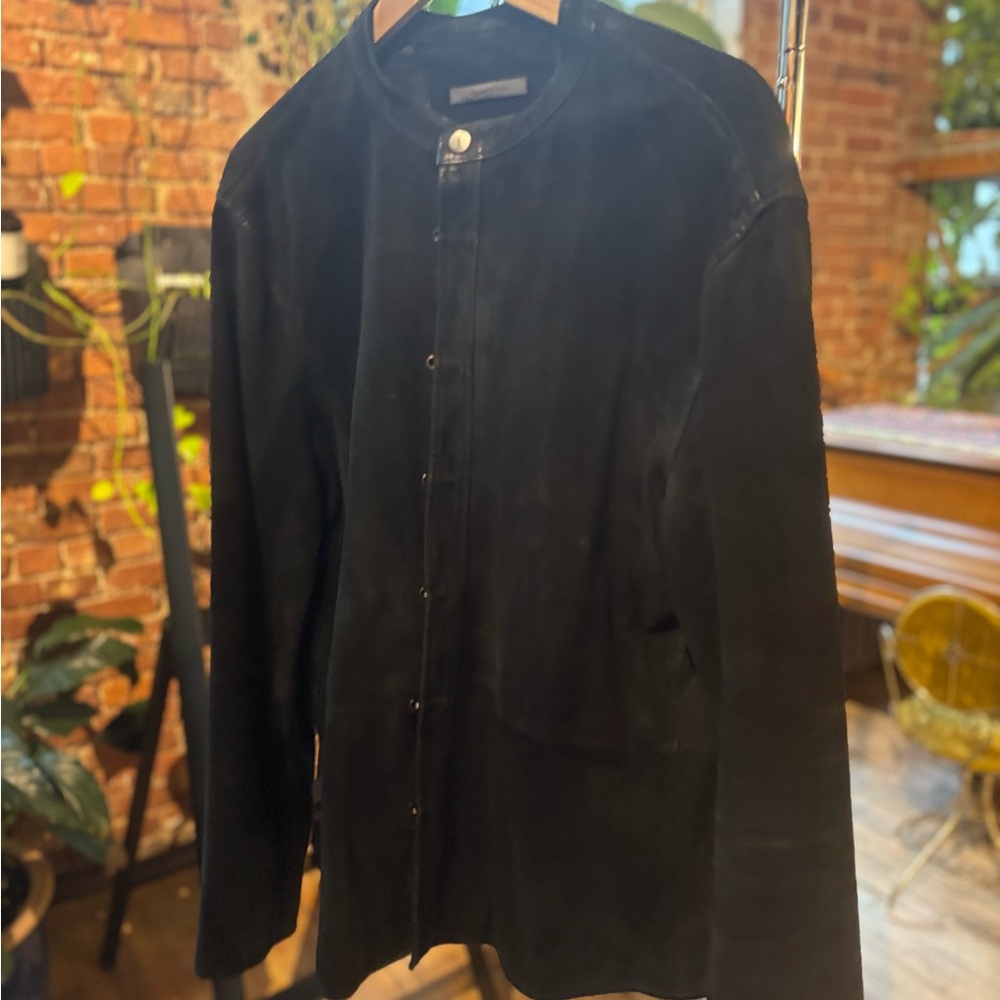 John Varvatos Black Men's Leather Jacket Goat Suede - Picture 8 of 8